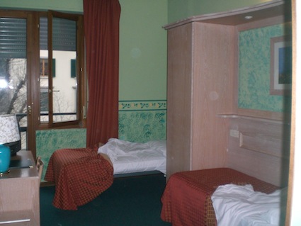 Camera dell’albergo usata da Chiara